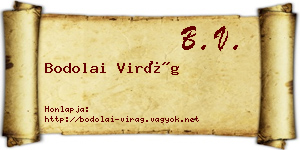 Bodolai Virág névjegykártya
